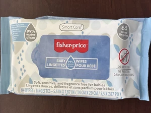 Baby Wipes Fisher Price 64 Wipes New - Picture 1 of 3