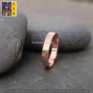 Pure Copper Ring, Solid Copper hammered Band Ring, Plain Ring, Women Or Men ring - Picture 1 of 4