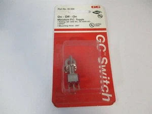 GC (35-059) 125 VAC DPDT Miniature Flat Lever On-Off-On Toggle Switch  - Picture 1 of 2