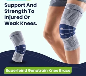 Bauerfeind GenuTrain Size 5 Knee Joint Brace Patella Support Sleeve Meniscus ACL - Picture 1 of 22
