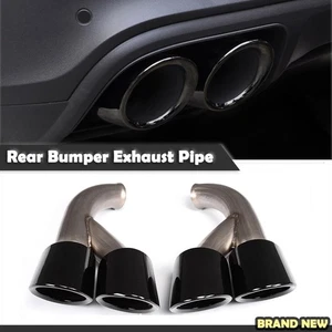 Car Tail Exhaust Tips Muffler Pipe For Porsche Cayenne V6 2015+ BLK GTS Style 2x - Picture 1 of 6