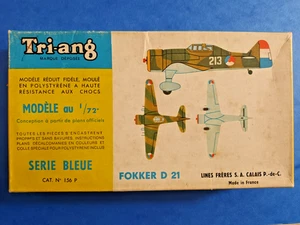 KIT Aeromodello FOKKER D 21 - Tri-ang #156P - 1:72 - anni '60 - VINTAGE - RARO - Foto 1 di 9
