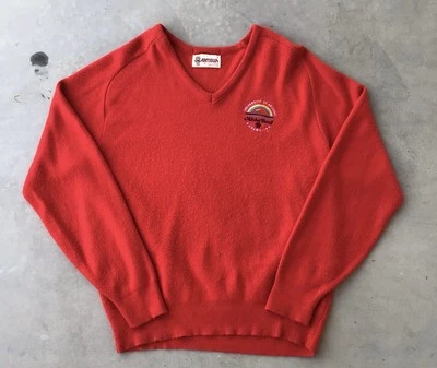 Vintage Aloha Bowl Sweater Large 1986 Arizona Wildcats NCAA Football V Neck 80s - Image 1 of 4