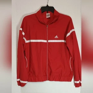 Vintage Adidas Herren Jacke rot-weiß mit Reißverschluss Größe M - Bild 1 von 6
