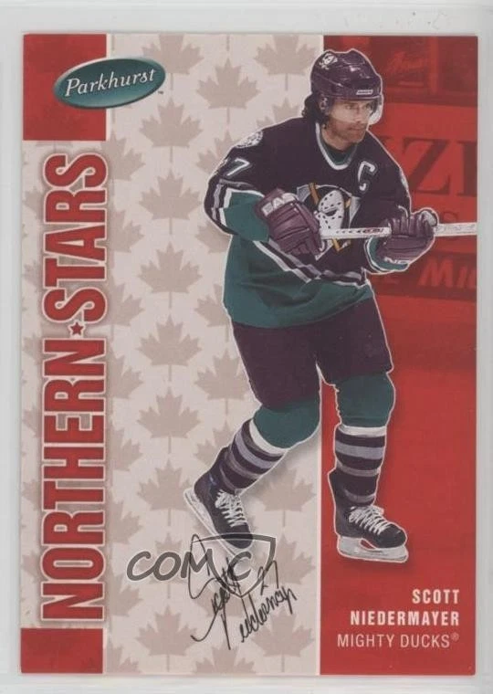 2005-06 Parkhurst Northern Stars Facsimile Auto /100 Scott Niedermayer #585 HOF - Image 1 of 2