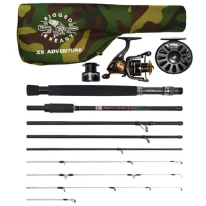 Rigged & Ready X5 Travel Fishing Rod, 2 Reels and Case Combination. Spin-Fly,... - Picture 1 of 9