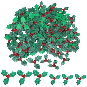 200 Piezas Árbol de Navidad Hojas Artificiales Brillo Hojas Decorativas para Navidad - Imagen 1 de 11