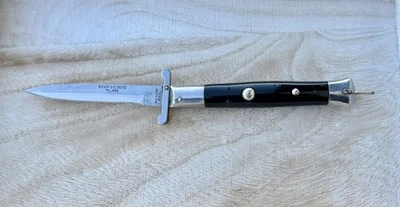 8.5" Rizzuto Estileto Milan Stainless Steel Folding Button Release Black - Image 1 of 4