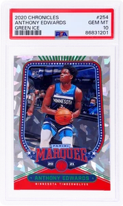 2020 Panini Chronicles Anthony Edwards Marquee Green Ice #254 PSA 10 Rookie RC - Picture 1 of 2