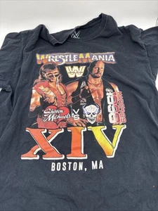 WWE Wrestlemania XIV 1998 Stone Cold vs Shawn Michaels Camiseta Negra Grande - Imagen 1 de 4