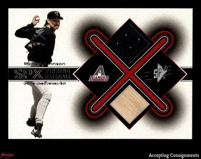 2001 SPx Winning Materials #RJ1 Randy Johnson camiseta usada juego reliquia de murciélago Foto 1 de 2