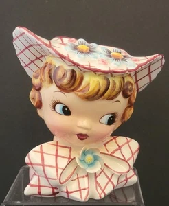 Jarrón jardinera Geo Z Lefton 1955 Miss Dainty Head mediados de siglo decoración moderna del hogar  - Imagen 1 de 24