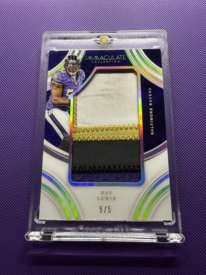 2016 Panini Immaculate Ray Lewis Game Used Patch 5/5 Filthy Patch - Image 1 of 4
