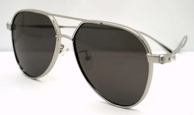 Gafas de sol Alexander McQueen AM0372S-001 piloto marco plateado 59-15-145 XL Foto 1 de 4