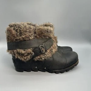 Stivaletti Sorel Joan Of Arctic ecopelle zeppa nascosta marrone donna taglia 8 - Foto 1 di 9