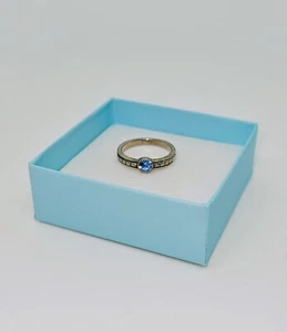 Vintage Silvertone Ring With Small Blue Stone Size 6 1/2 - Picture 1 of 6
