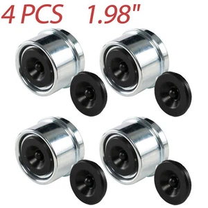(4) Trailer 1.98" EZ Lube Grease Hub Cover Dust Cap w/ Rubber Plug FREE SHIPPING - Bild 1 von 7