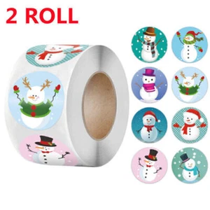 Christmas Stickers Merry Xmas Labels Happy Holidays Cards Gifts Presents 25mm UK - Picture 1 of 7