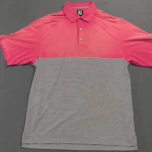 CAMISA DE GOLF FOOTJOY River Oaks Gold Club rosa y gris lisa talla grande - Imagen 1 de 8