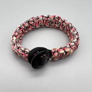 Paracord Survival Emergency Situation Cobra Weave Standard Bracelet Pink - Picture 1 of 9