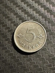 1952 Finland 5 Markkaa Coin – Suomen Tasavalta – Pre-Euro Nordic Currency - Picture 1 of 2