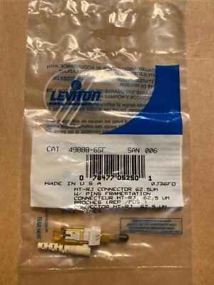 Leviton MT-RJ Fiber Optic Jack Frame-Station Connector 62.5, 49888-6SF (New!) - Image 1 of 4