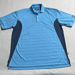 Reebok Golf Polo Shirt Men's XL Blue Short Sleeve 100% Polyester