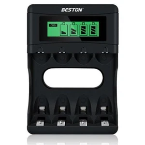 Caricabatterie batterie Litio o Ni-Mh ricaricabili AA AAA 1,2V o 1,5V BESTON - Foto 1 di 4