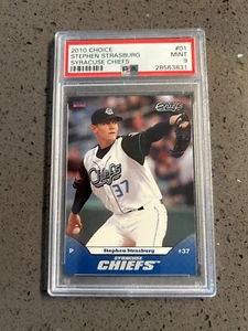 Stephen Strasburg 2010 Choice Syracuse Chiefs Rookie Card PSA Mint "9" *TeamSet - Picture 1 of 2