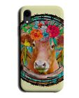 Cow In Flower Crown Phone Case Cover Funny Novelty King Queen Animal Yellow BG44
