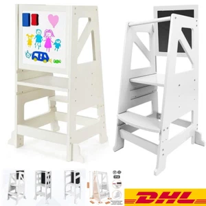 Lernturm Spielturm Holz Buche Lernstuhl Höhenverstellbar Kindertritt Geschenk - Bild 1 von 10