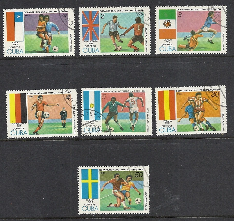 sCUBA Sc# 2757-2763 WORLD CUP SOCCER football MEXICO Cpl set of 7  1985 used cto - Image 1 of 1