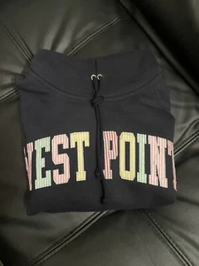 West Point Hoodie By MV Sport Navy Striped Lettering Unisex Small NWT - Picture 1 of 5