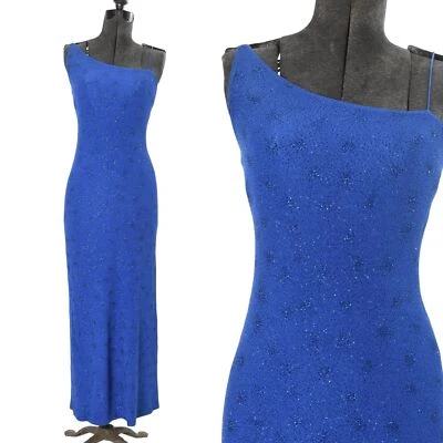 Vestido sin tirantes ajustado brillante azul real vintage de los años 90 | Talla XS | ¡Byer Too! Foto 1 de 4