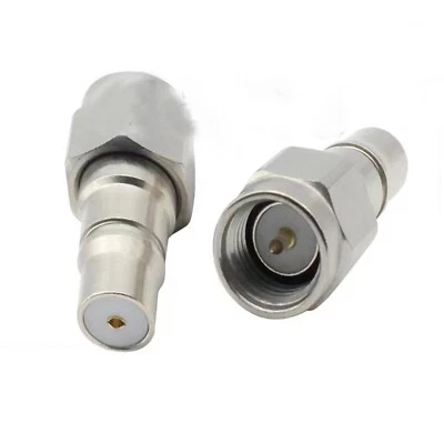female QMA to male SMA Adapter Adaptor plug jack Connector 50ohm Coax RF bydpete - Image 1 of 4