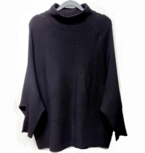 Nuevo con etiquetas Philosophy Negro Acanalado Gran Tamaño Mangas Dolman Cuello falso Talla 2X Minimalista - Imagen 1 de 10