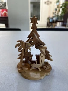 Vintage Oliveart Hand Carved Olive Wood Nativity Piece Traditions In Wood Art - Picture 1 of 9