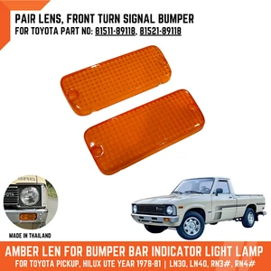 Par de lentes de luz de señal de giro de parachoques delantero para camioneta Toyota RN30 LN30 78-81 - Imagen 1 de 10