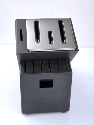 CALPHALON 11 Slot Hardwood Knife & Scissors Storage Block, BLACK WALNUT Finish - Image 1 of 4