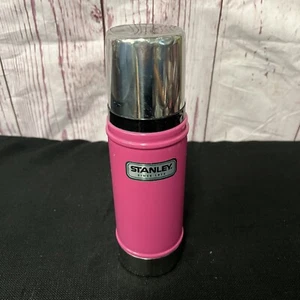Stanley HOT Pink 16oz Vacuum Bottle Camping Soup THERMOS Cup Rare EUC  - Picture 1 of 6