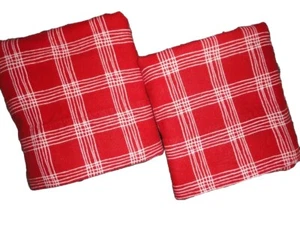 TARGET RED & WHITE FLANNEL PLAID (PAIR) STANDARD PILLOWCASES 19 X 28 - Picture 1 of 6