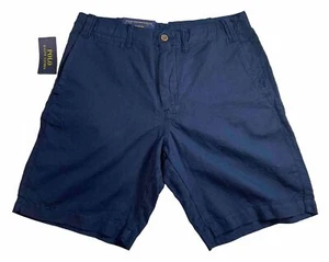 NWT POLO Ralph Lauren Mens Classic Fit NAVY LINEN SHORTS 9" 5 Pockets Size 30 - Picture 1 of 10