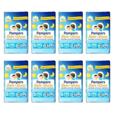 120 Pannolini PAMPERS SOLE E LUNA Pannolini Bambini taglia 5 Junior 11-25 kg  - Immagine 1 di 3