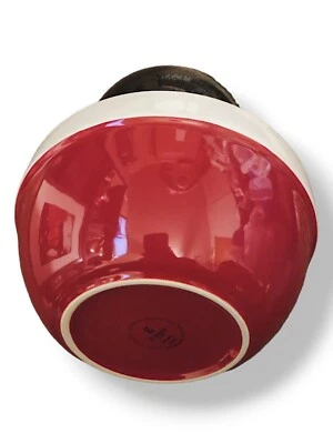 Vintage Gibson Porcelain Red and White Enamel Mixing Bowl Set of 3 EUC - Image 1 of 4