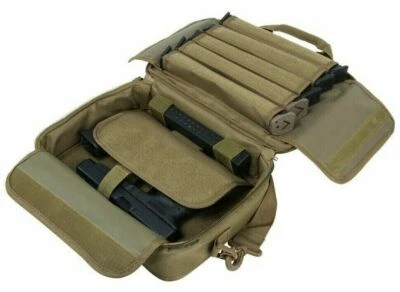 VISM Double Pistol Range Bag Discreet Lunch Box Pistol Go Bag Tactical TAN - Image 1 of 4