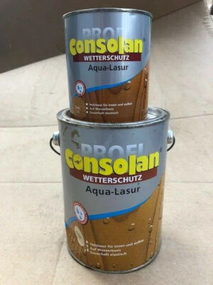 Profi Consolan 0,75L Wetterschutz Aqua-Lasur TEAK Holzlasur Fenster (S265) - Bild 1 von 2