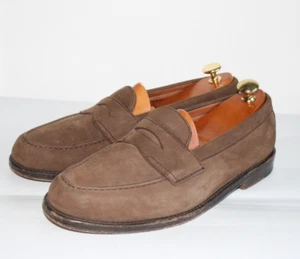 Mens Segui Spanish Nubuck Leather Brown Penny Loafers UK 7 EU 41 - Picture 1 of 6