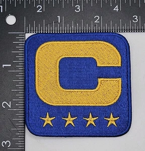 Captain C Patch 4 Stars Blue / Gold/Yellow Sew On V2 - Picture 1 of 2