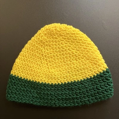 Hecho a mano Crochet Amarillo Gorro Sombrero Adulto Hilo Brillante Invierno Esquí Elástico Exterior Foto 1 de 4