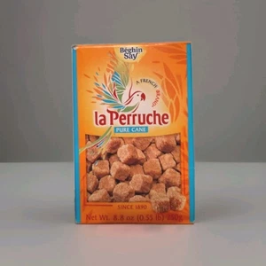 Cubos de azúcar de corte áspero de caña pura La Perruche 8,8 OZ/250 G CARAMELO BOURBON VAINILLA - Imagen 1 de 5